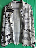 Newspaper Letter Print Blouse